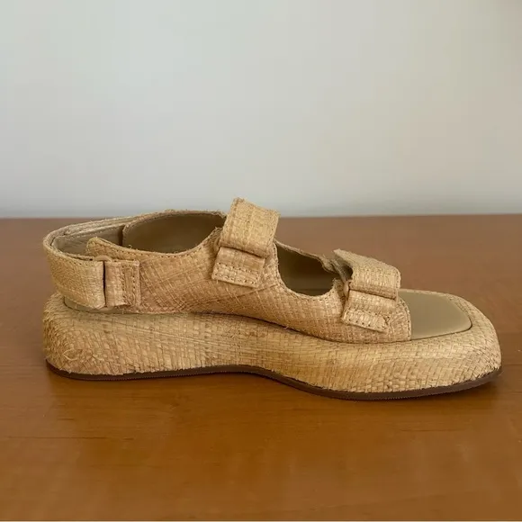Loefer Randal Blaise Natural Raffa Platform Sandals