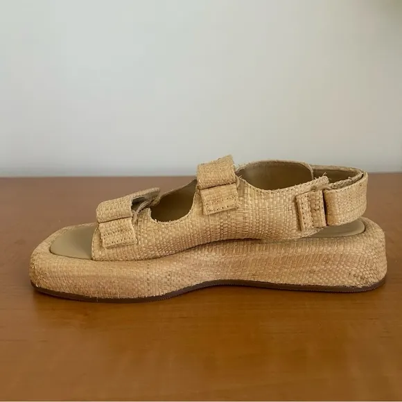 Loefer Randal Blaise Natural Raffa Platform Sandals
