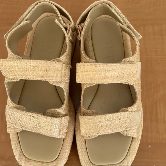 Loefer Randal Blaise Natural Raffa Platform Sandals