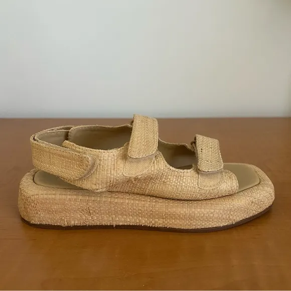 Loefer Randal Blaise Natural Raffa Platform Sandals
