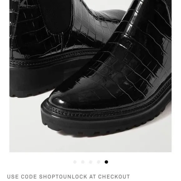 Loeffler Randall Black Patent Leather Ankle Boots