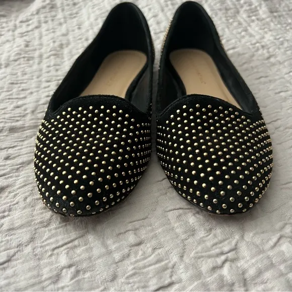 Loeffler Randall Blaise Suede Studded Flats Women's Shoe Size 8.5