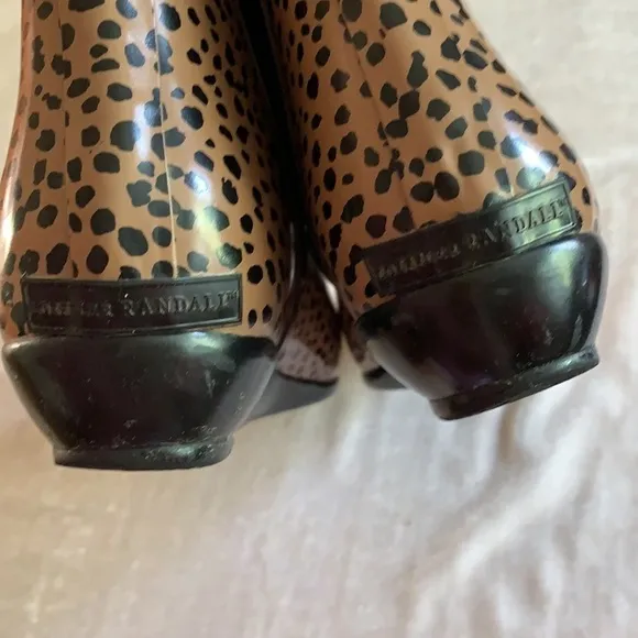 Loeffler Randall Leopard Chelsea Rain Boots 8