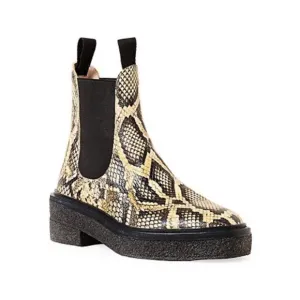 Loeffler Randall Raquel Snakeskin-Embossed Leather Ankle Chelsea Boots