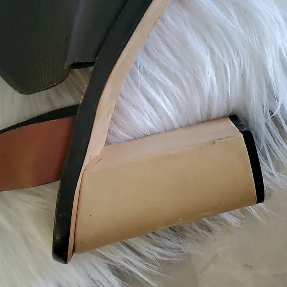 Loeffler Randall womens  black brown leather heel sandals Size 9.5B