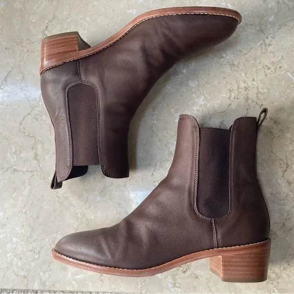 Loeffler Randall Women’s Carmen Chelsea Leather Boots in Brown, Size 7.5, EUC