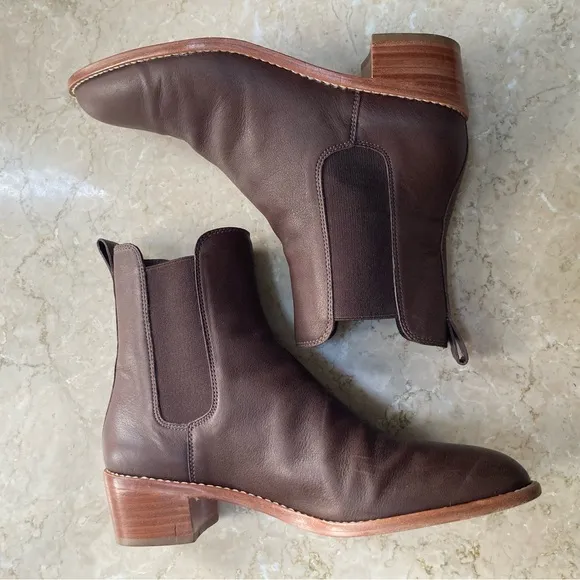 Loeffler Randall Women’s Carmen Chelsea Leather Boots in Brown, Size 7.5, EUC