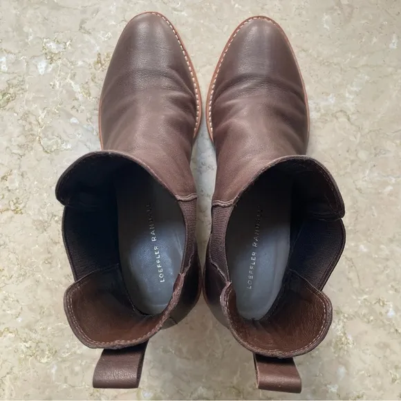 Loeffler Randall Women’s Carmen Chelsea Leather Boots in Brown, Size 7.5, EUC