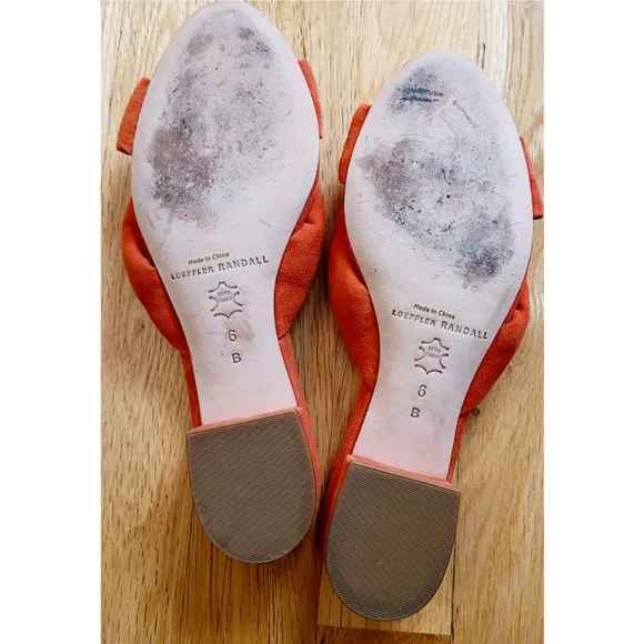 Loeffler RandallElsie Knotted Suede Sandals Size 6 Burnt Orange