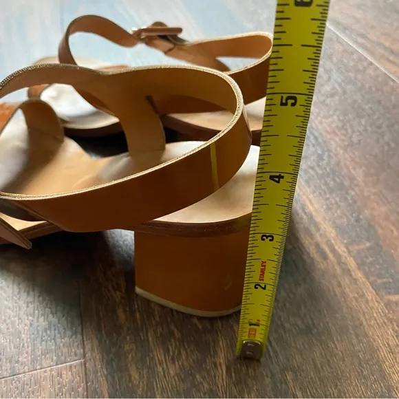 LOQ Altea Patent Leather Slingback Sandals Neutral Brown Women's Size 40