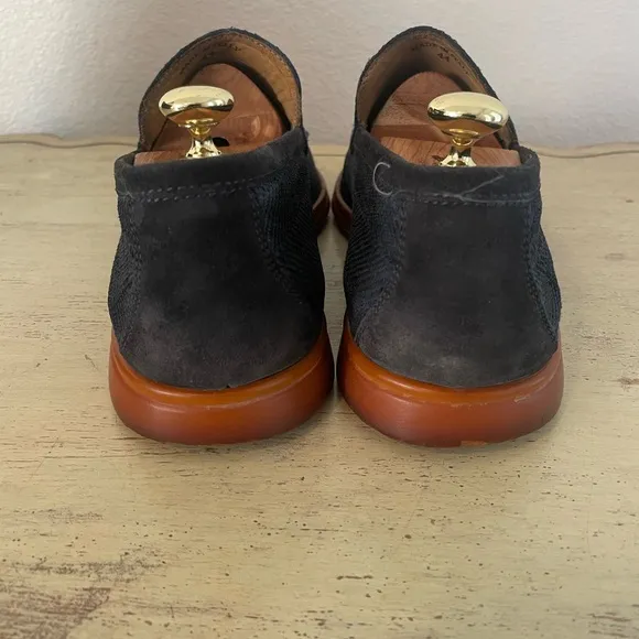 Loro Piana Made in Italy Herringbone Summer Walk Loafer in Navy Size 44 $980