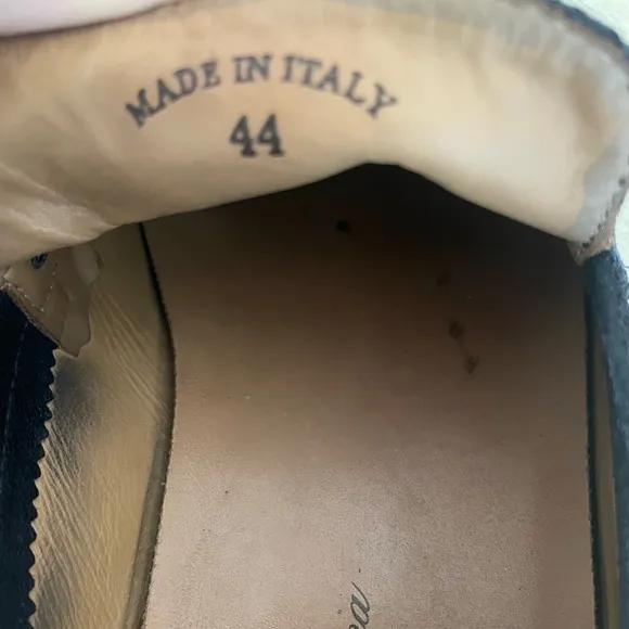 Loro Piana Made in Italy Herringbone Summer Walk Loafer in Navy Size 44 $980