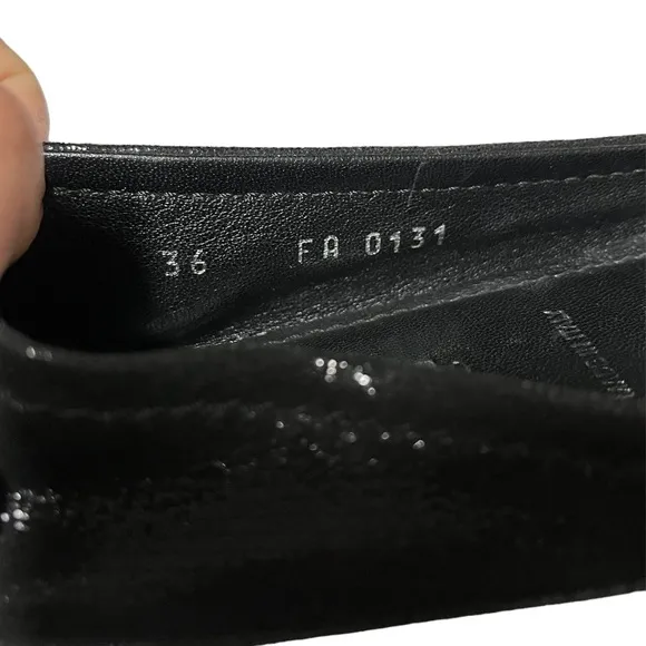 Louis Vuitton Women’s Black Glitter Suede Oxford Ballet Flats Loafers Sz 36