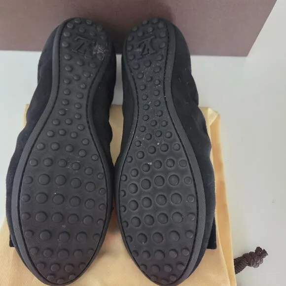 Louis Vuittton Black Suede Ballet Flats