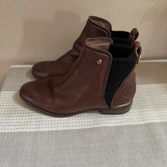 Louise Et Cie Chelsea Boots Brown Leather Pull-On Almond Toe Size 6.5