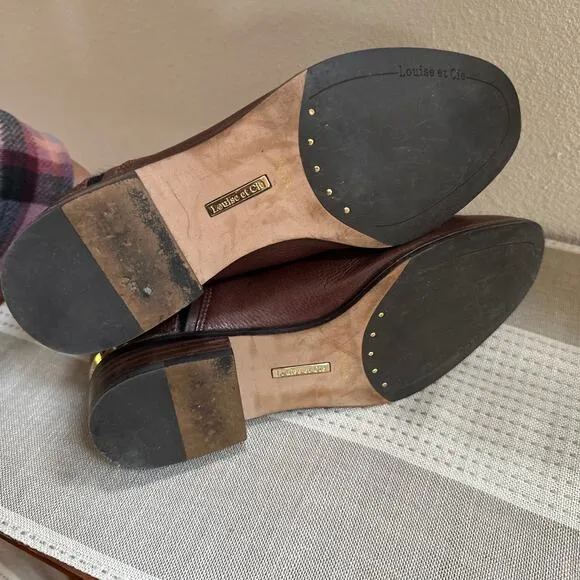 Louise Et Cie Chelsea Boots Brown Leather Pull-On Almond Toe Size 6.5