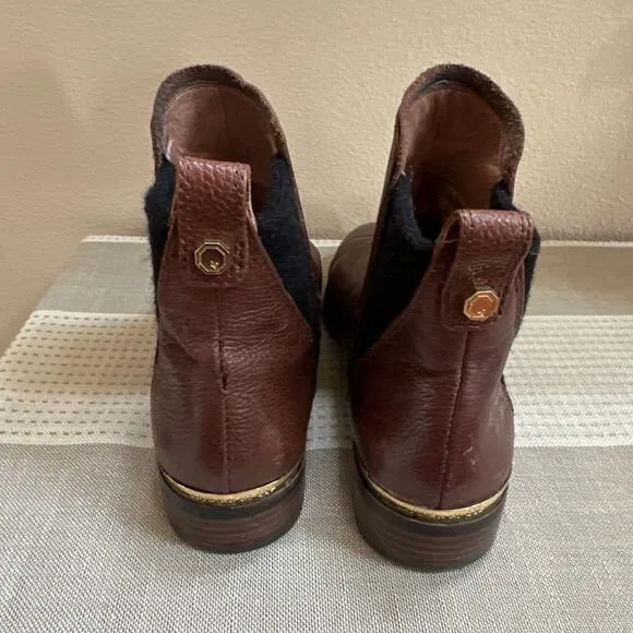 Louise Et Cie Chelsea Boots Brown Leather Pull-On Almond Toe Size 6.5
