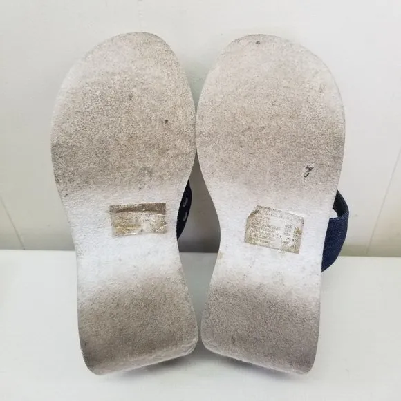 Lower East Side 10 Blue Jean Denim Thong Sandals Chunky Platform 90s Y2K