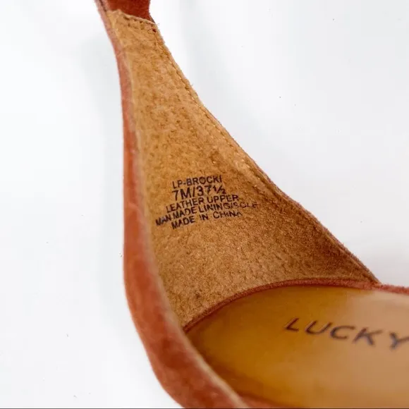 Lucky Brand Brocki Woven Suede Orange‎ Wrap Flats 7