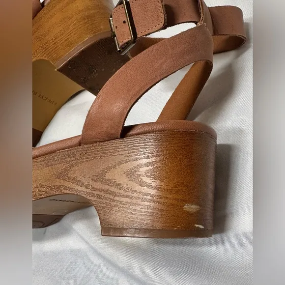 Lucky Brand Famika Crochet Block Heel Sandal- Size 10M