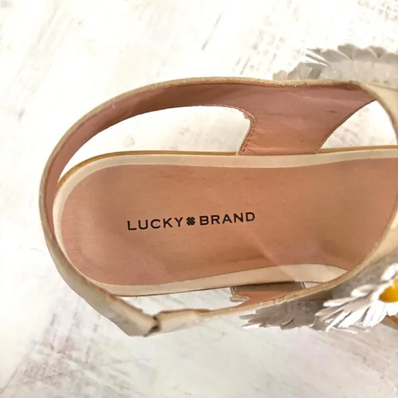 Lucky Brand Juleii Daisy Wooden Clog Sandals Size 8