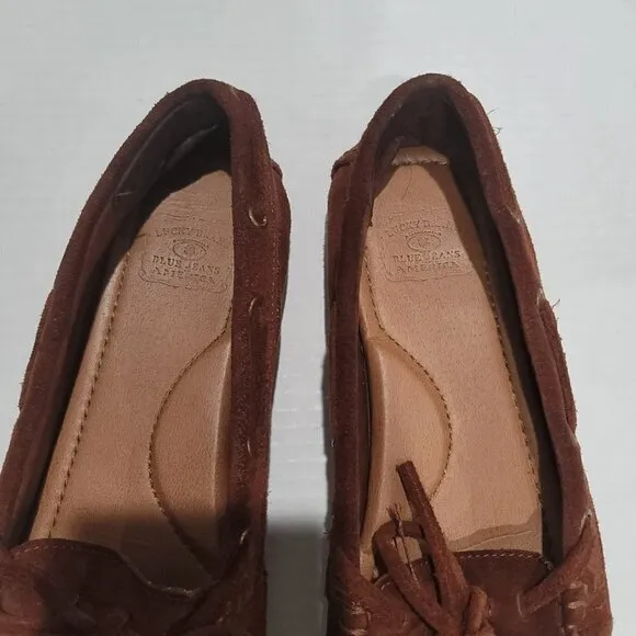 Lucky Brand Leather Brown Moccasins Size 8.5