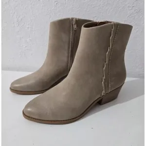 Lucky Brand Womens Ankle Boots Fakelle Beige Almond Toe Side Zip‎ Size 7 New