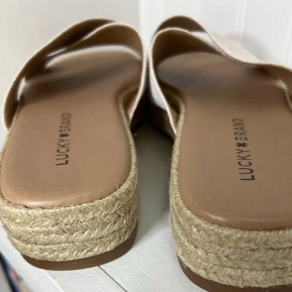 Lucky Brand Womens Gayte Printed Slip On Flatform Sandals Size 8.5
