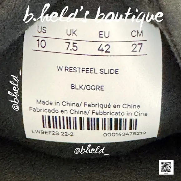 lululemon Restfeel Women’s Slide in Black/Graphite Grey Size 10 Brand New NWT
