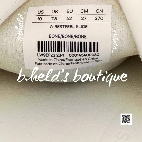 lululemon Restfeel Women’s Slide in Bone (Cream/Off-White) Size 10 New NWT