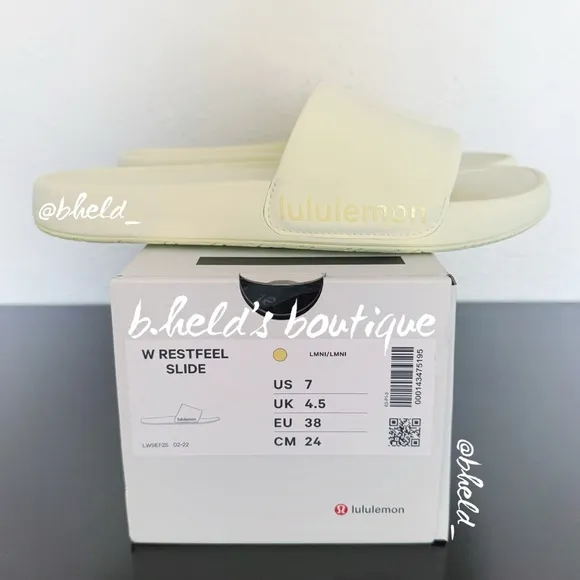 lululemon Restfeel Women’s Slide in Lemon Ice Yellow Size 7 Brand New NWT