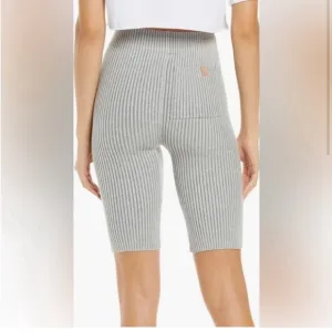 Lunya Cozy cotton Silk ribbed Bike Short size Small in mellow grey heather NWOT