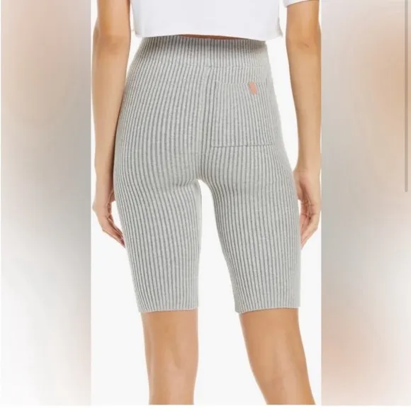 Lunya Cozy cotton Silk ribbed Bike Short size Small in mellow grey heather NWOT