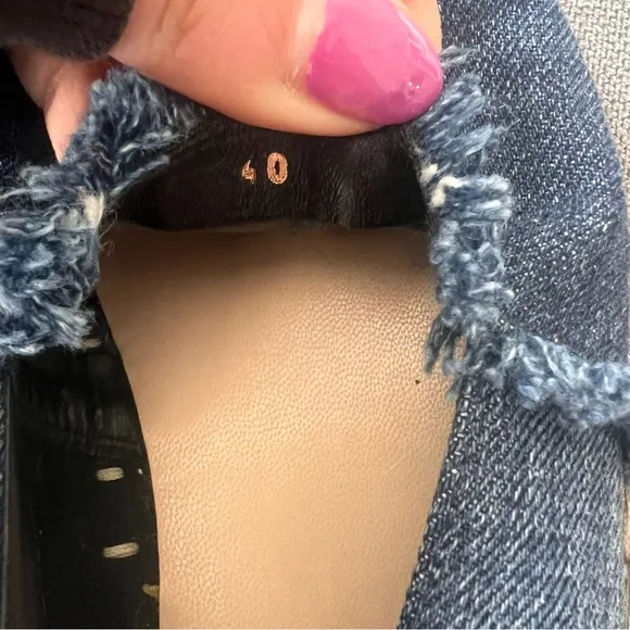 M. Gemi Denim Suede Espadrille Flats 40