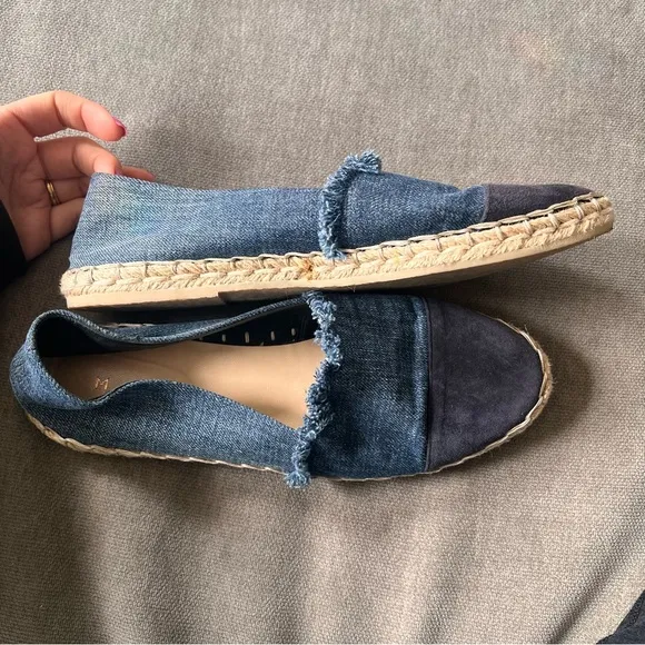M. Gemi Denim Suede Espadrille Flats 40