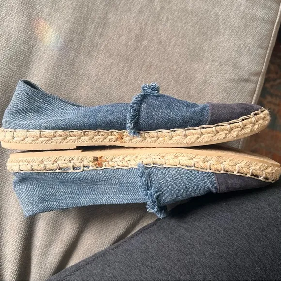 M. Gemi Denim Suede Espadrille Flats 40