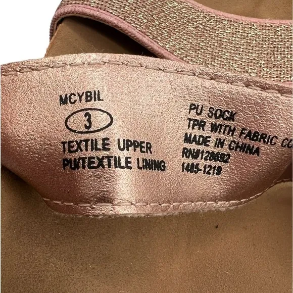 Madden Girl Rose Gold Shimmer Jimmie Platform Espadrille Sandals Size 3 Girl’s