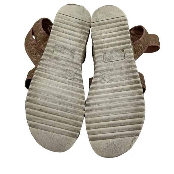 Madden Girl Rose Gold Shimmer Jimmie Platform Espadrille Sandals Size 3 Girl’s