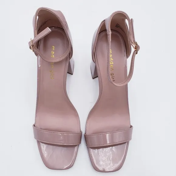 Madden Girl STAR Block Heel Platform Sandal Ankle Strap Square Toe Pink Size 10