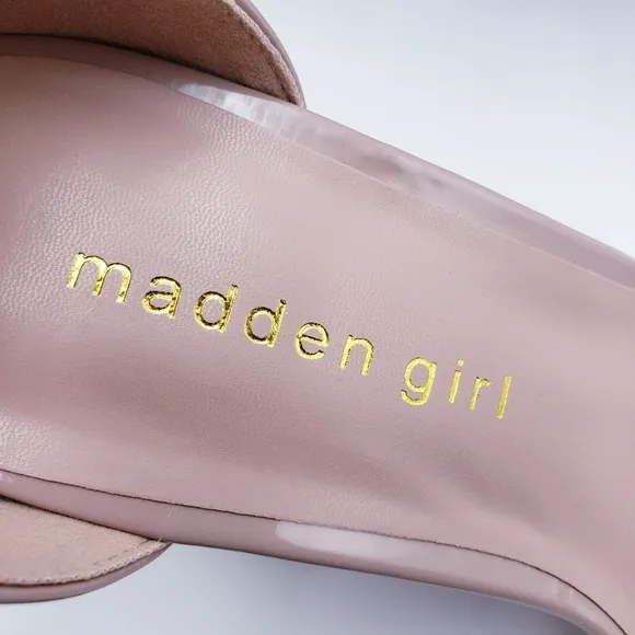 Madden Girl STAR Block Heel Platform Sandal Ankle Strap Square Toe Pink Size 10
