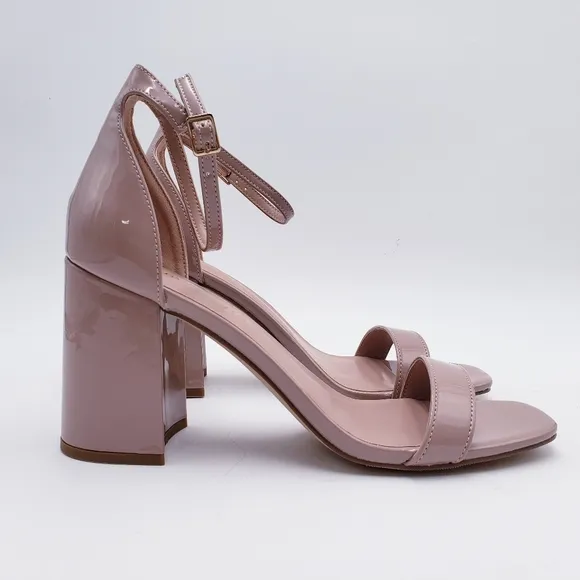 Madden Girl STAR Block Heel Platform Sandal Ankle Strap Square Toe Pink Size 10