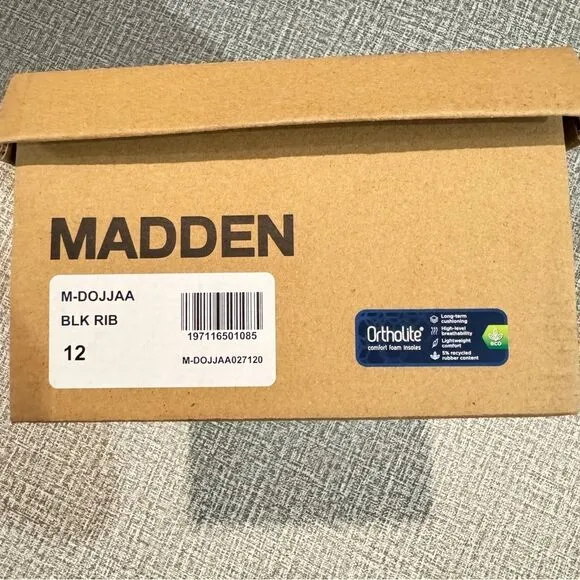 Madden | Men's Dojjaa Knit  Lace-Up Loafers w/ Ortholite‎  - Black Rib, Size 12