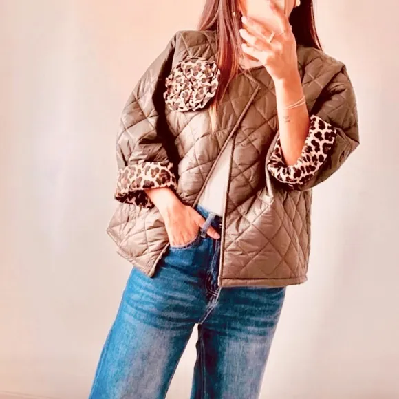 Made In Italy Leopard Quilted Jacket