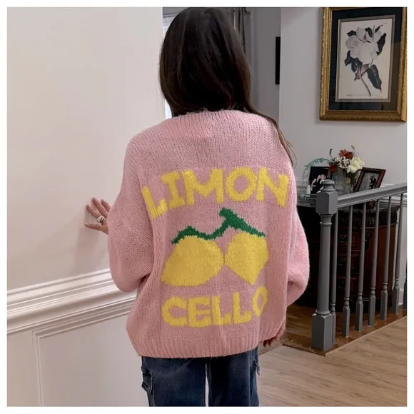 MADE IN ITALY OVERSIZED FABULOUS LIMON CELLO SWEATER CARDIGAN