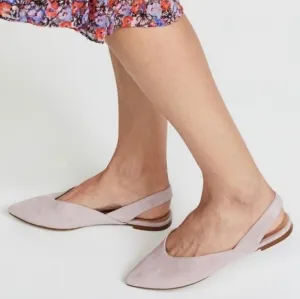 Madewell Ava Sling Back purple Suede Mule flats 8