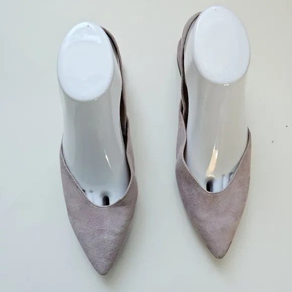 Madewell Ava Sling Back purple Suede Mule flats 8