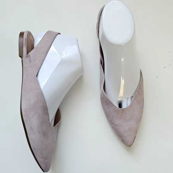 Madewell Ava Sling Back purple Suede Mule flats 8