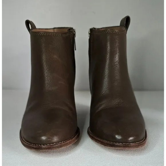 Madewell Billie ANKLE Boots Wet Pebble Gray TAUPE SZ 7 Short Side Zip Boots