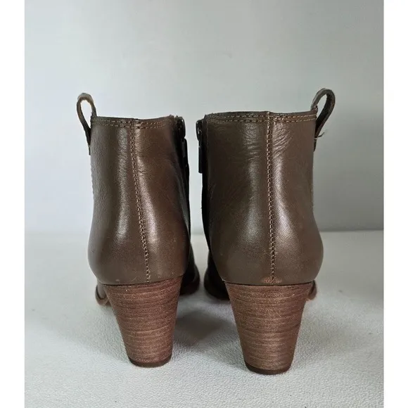 Madewell Billie ANKLE Boots Wet Pebble Gray TAUPE SZ 7 Short Side Zip Boots