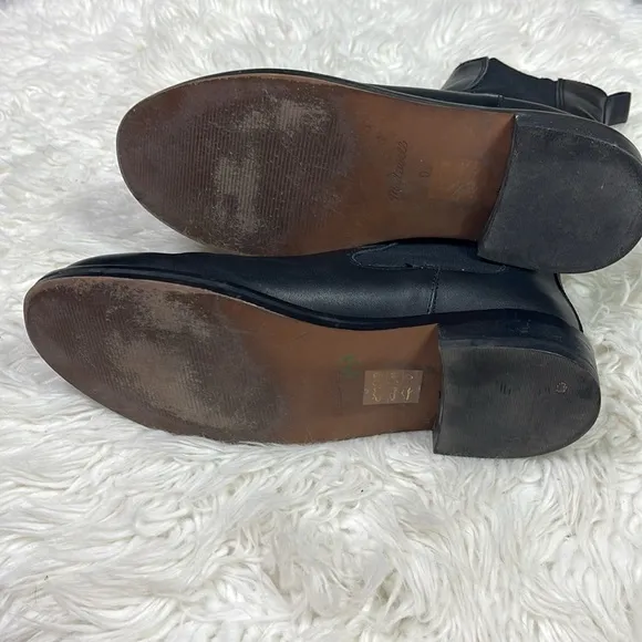 MADEWELL Black Leather The Benning Chelsea Boots